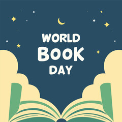 World book day illustration, Realistic world book day event