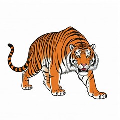 Obraz premium Vibrant Tiger Illustration in Dynamic Pose