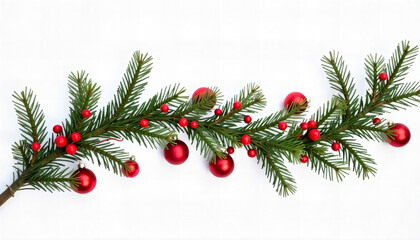 Minimalist Christmas Garland with Red Accents