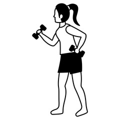 girl holding dumbbells