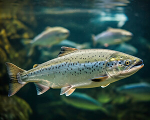 Fototapeta premium Beautiful salmon fish in Aquarium Yokohama, Japan