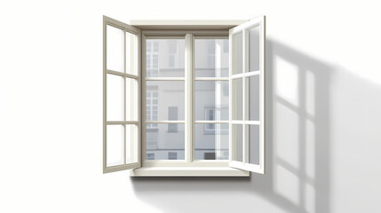 Modern and minimal house window for interior decoration isolated on transparent background, cut out, png, clipping path. Vintage. Illustration