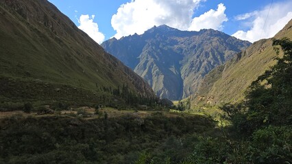 Scenery views of the Andes Mountain range in Peru.