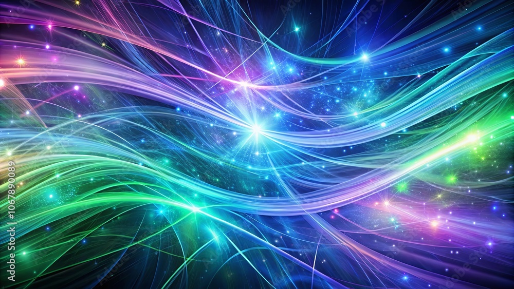 Wall mural cosmic dance of light and stars a symphony of colors and curves in the infinite vastness