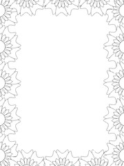 All these designs are hand-drawn and unique 
Flower Border is a Beautiful black and white illustration for adult coloring book,
This is a printable Beautiful Zentangle Coloring page for KDP Interior,