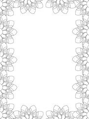 All these designs are hand-drawn and unique 
Flower Border is a Beautiful black and white illustration for adult coloring book,
This is a printable Beautiful Zentangle Coloring page for KDP Interior,