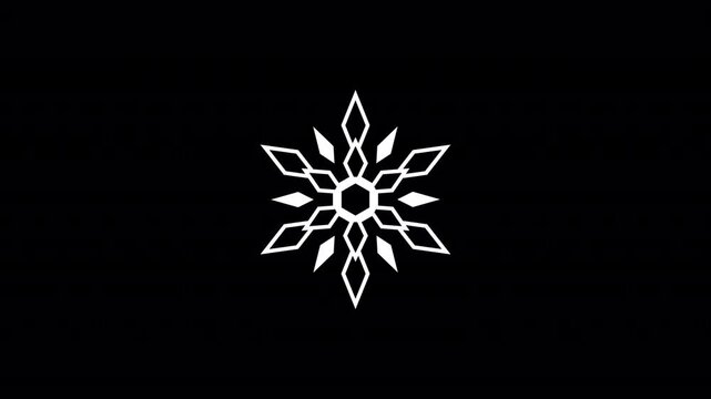 White Snowflake Icon Animation on Transparent Background