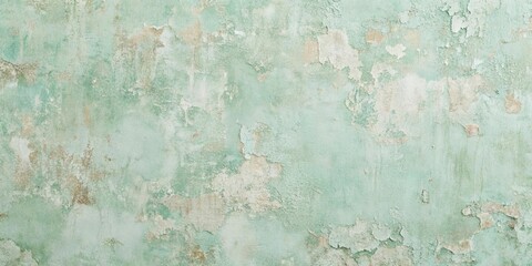 Obraz premium A Delicate Green Wall With Patches Of Peeling Paint, A Subtle Reminder Of The Passage Of Time