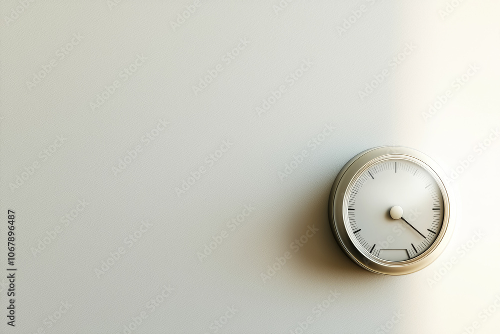 Poster a clock with the hands at the numbers 3 and 9