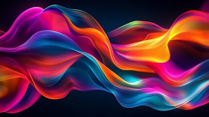 Abstract vibrant neon colors in a wave pattern.