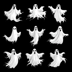 Cute ghost. Halloween decoration element.