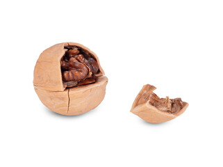 Walnut Organic Healthy Nut on White Background. File With Clipping Path.