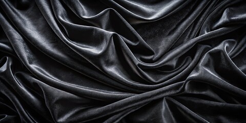 Fototapeta premium Beautiful black velvet background with a soft and luxurious texture, elegant, luxurious, dark, smooth, rich, classy