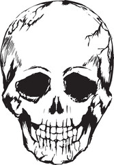 骸骨・ドクロマークの手書きのアンティークデザイン