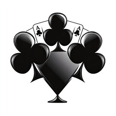 Playing cards symbol with black clubs and aces design