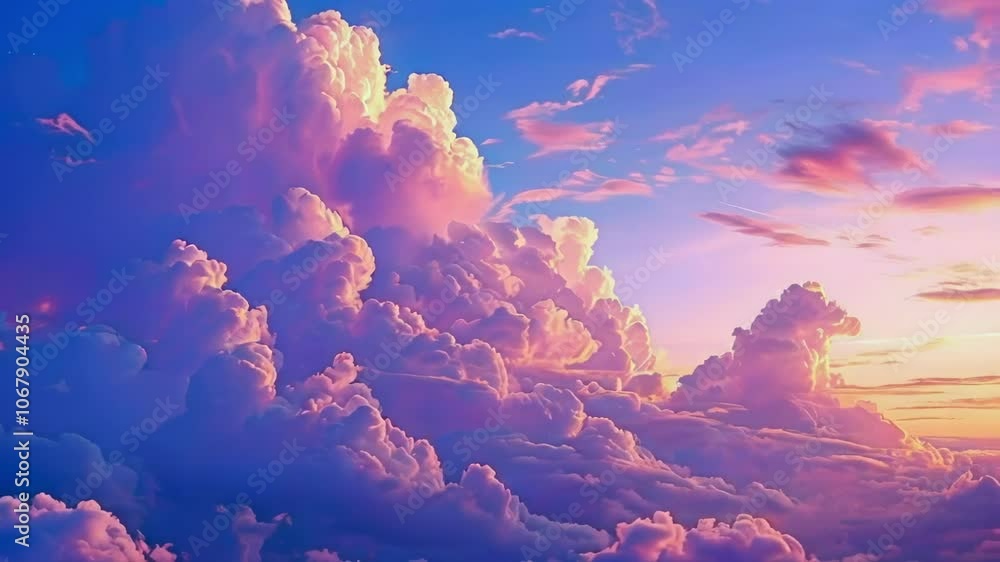 Wall mural glittering clouds at dusk