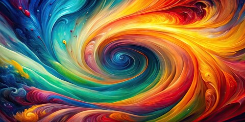 Vibrant abstract painting with swirling colors creating movement and emotion, abstract, dynamic, vibrant, colors, swirling