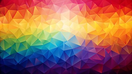 Obraz premium Abstract Spectrum of Colorful Triangles with Gradient Transition from Red to Purple