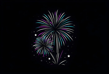 fireworks against a black background, Fireworks Icon