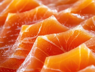 Intricate Texture of Raw Salmon Fillet in Detail