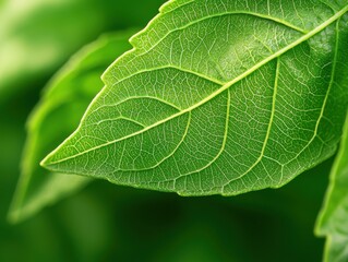 Obraz premium Intricate Fresh Basil Leaf With Lush Green Color