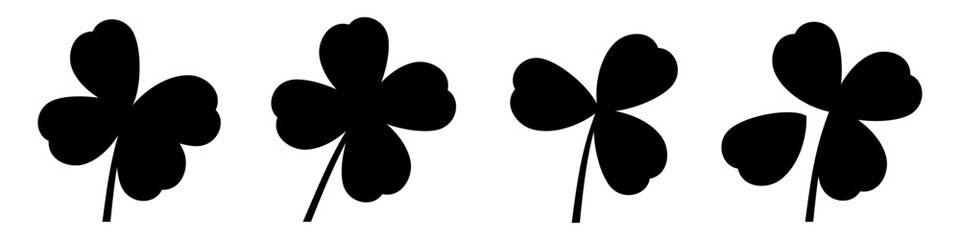 clover leaf vector design, clover leaf illustration, editable clover symbol, plant, isolated