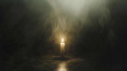 Illuminating Hope in the Shadows - A Candlelight in the Dark Room Symbolizing Light Amid Moral Darkness
