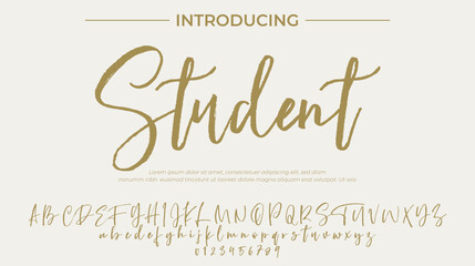 Student Font Stylish brush painted an uppercase vector letters, alphabet, typeface