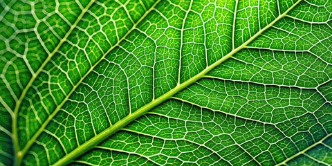 Obraz premium Vibrant green leaf with intricate vein pattern , nature, vibrant, green, leaf, foliage, intricate, texture, veins, botanical