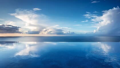 A luxury hotel infinity pool with the ocean at its edge