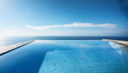 A luxury hotel infinity pool with the ocean at its edge