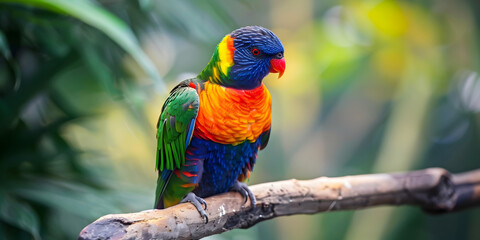 Fototapeta premium A colorful bird on a branch