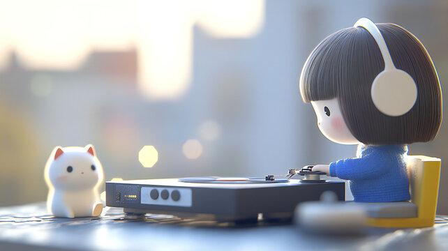 A peaceful afternoon, a moment to enjoy music.