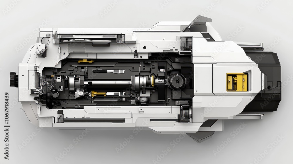 Poster high-tech machine design with detailed components