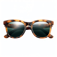 Wayfarer sunglasses with tortoiseshell frames, timeless summer style, isolated on white background, highresolution, classic and versatile, detailed textures