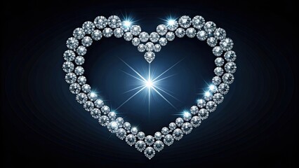 Obraz premium of a heart shape made of sparkling diamonds, diamonds, heart, love, romance, luxury, sparkles, shiny, gemstones