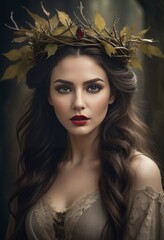 Fototapeta premium portrait of a woman with hair