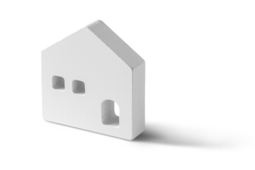 白い模型の家。マイホーム、不動産売買などのコンセプト