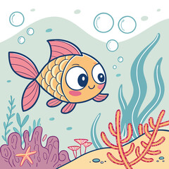 Fototapeta premium vector illustration of a fish