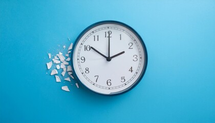 The clock broke and turned into sculptures and scattered