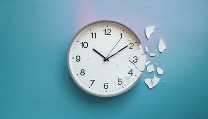 The clock broke and turned into sculptures and scattered