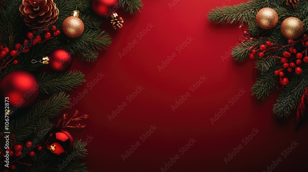 Poster a deep red merry christmas background with subtle textures, perfect for creating a warm and inviting