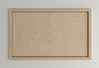 Fototapeta premium Brown cork board, note pinboard with unpainted natural wooden frame isolated on white background 