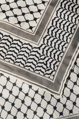 black and white pattern on Arab Keffiyeh, Kaffiyeh, Kuffiyeh, Shemagh scarf
