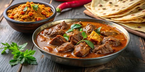 Delicious beef curry with Kerala parathas, perfect for a spicy Indian meal , Beef, curry, Kerala, parathas, roti, porotta