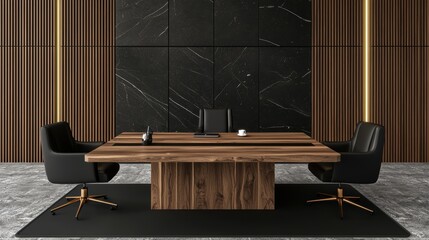 Modern Office Space with Rolling Chairs and Stylish Desk