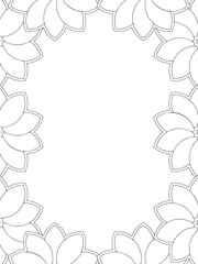 All these designs are hand-drawn and unique 
Flower Border is a Beautiful black and white illustration for adult coloring book,
This is a printable Beautiful Zentangle Coloring page for KDP Interior,