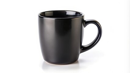 Black ceramic mug isolated on white background, black, ceramic, mug, drink, coffee, tea, beverage, kitchenware, isolated