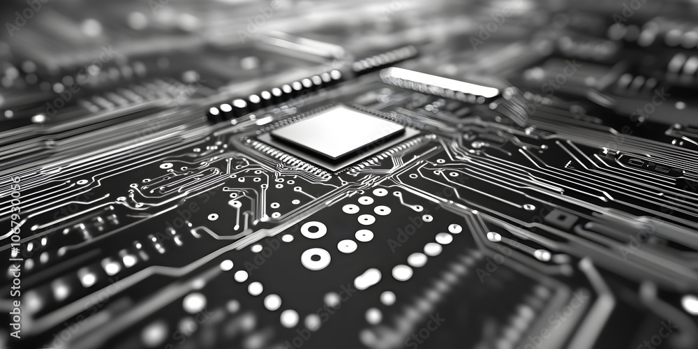 Poster circuit board cpu close-up: a captivating close-up of a central processing unit (cpu) nestled within