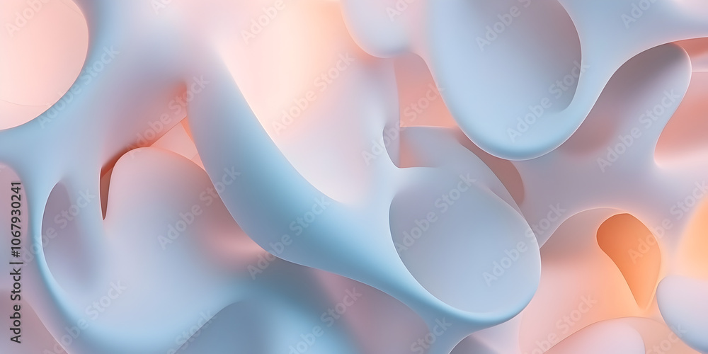 Poster abstract pastel flow: serene and dreamy, this image showcases an abstract landscape of soft pastel h